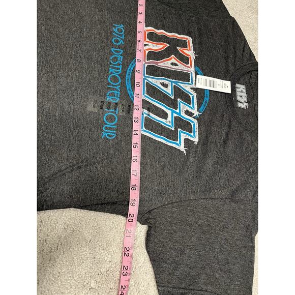 Kiss T-Shirt Mens Medium Destroyer 76 Tour Retro Band NWT Gray - Picture 4 of 7
